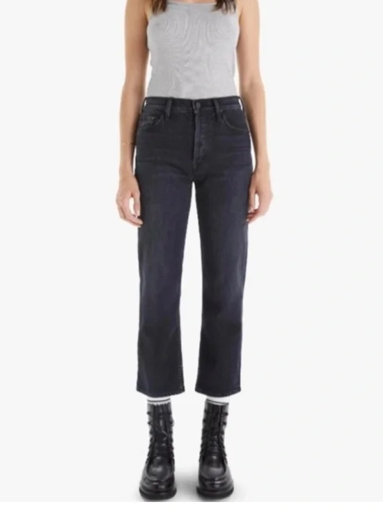 Mother Superior The Tomcat Straight Leg Jeans Lies, Lies, Lies Black Size 32 - Picture 5 of 13